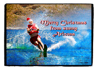 Waterskiing Santa Claus